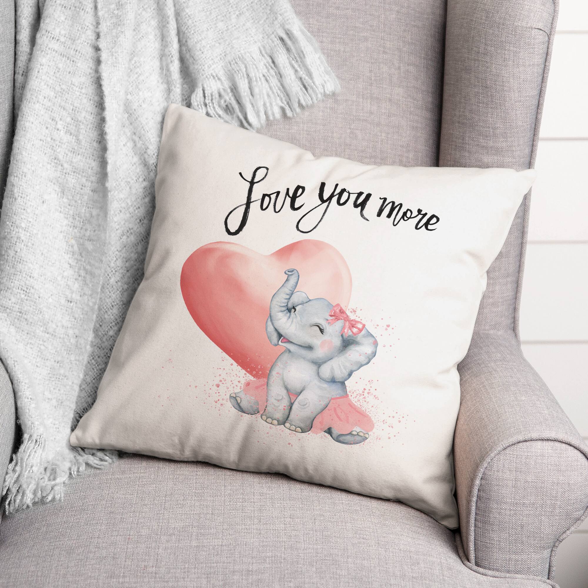 Love You More 18" x 18" Throw Pillow